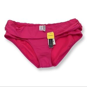 Kenneth Cole Reaction Size 1X Dk Pink Tummy Control Bikini Bottom. New With Tag.